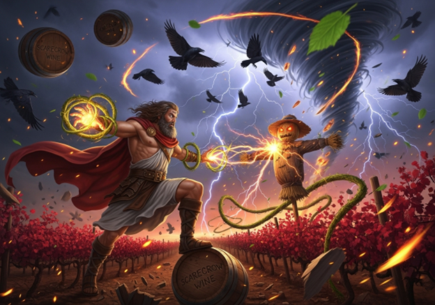 Scarecrow 2018 - the Crow-Storm Cabernet Bacchus Bottled for Lightning-Fast Gains